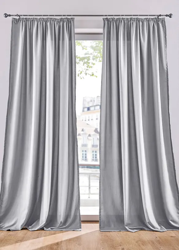 Lot de 2 rideaux en microfibre facile d’entretien, bonprix