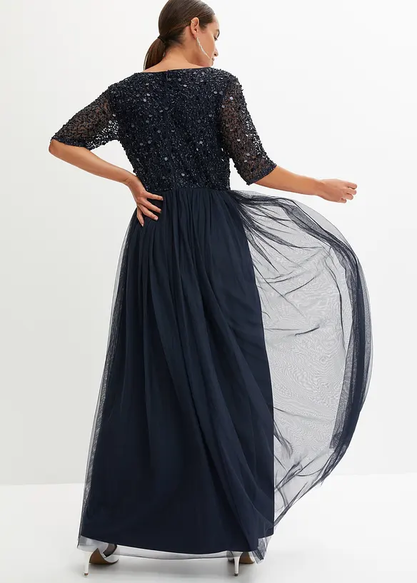 Robe longue avec haut brodé de sequins, bonprix
