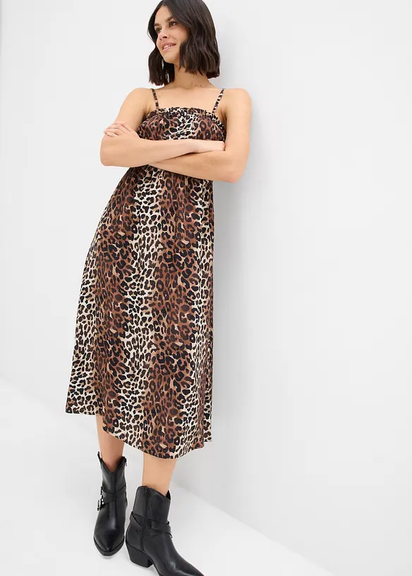 Robe fluide en viscose à fines bretelles, bonprix