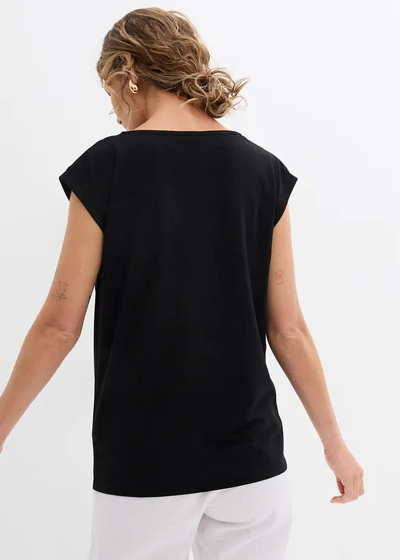 T-shirt col bénitier contenant de la viscose, bonprix