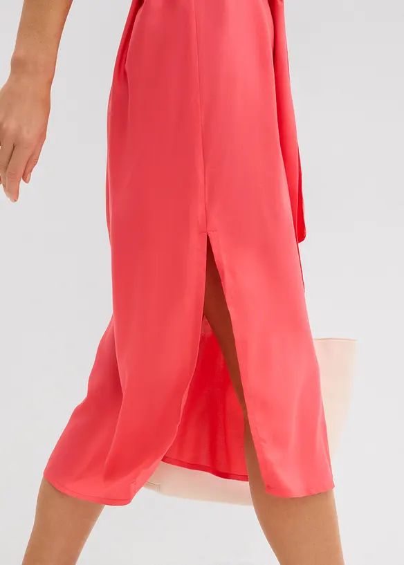 Robe midi avec ceinture et manches à finitions élastiquées, bonprix