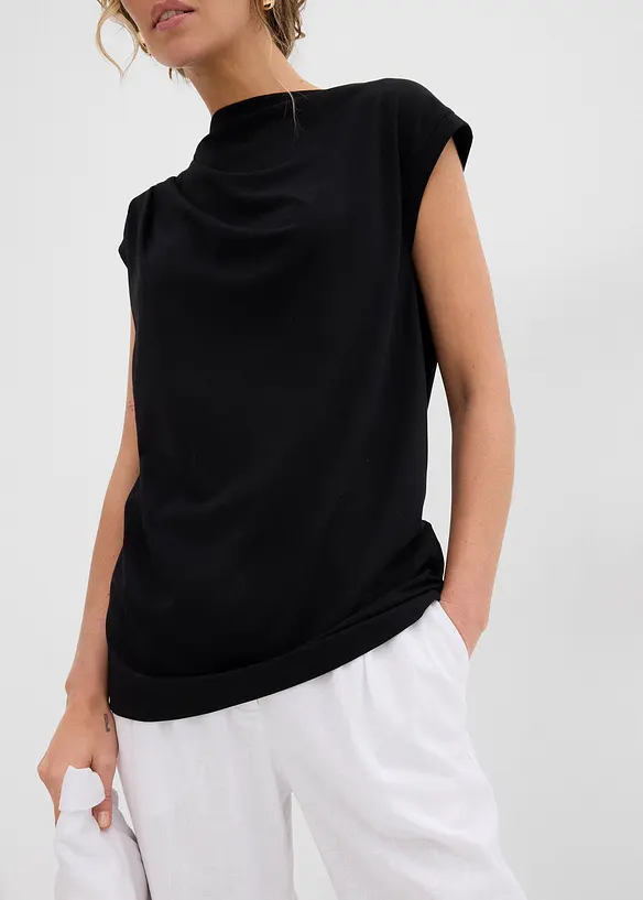 T-shirt col bénitier contenant de la viscose, bonprix