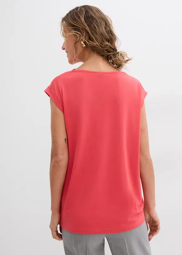T-shirt col bénitier contenant de la viscose, bonprix