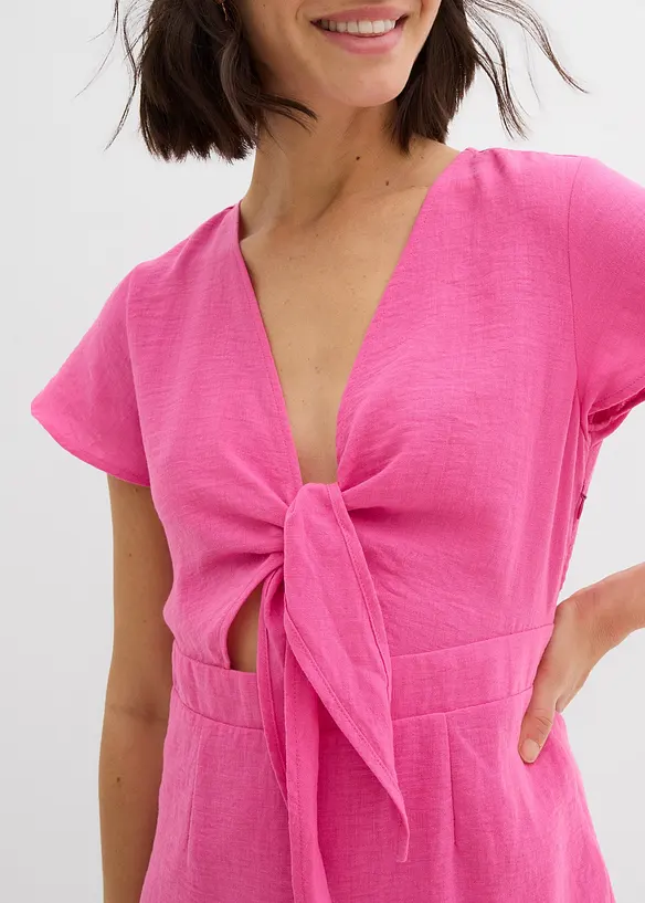 Robe courte avec lien à nouer à l’encolure, bonprix