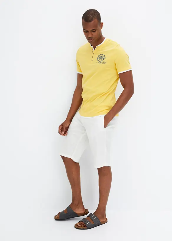 Lot de 2 t-shirts col tunisien 100 % coton, bonprix
