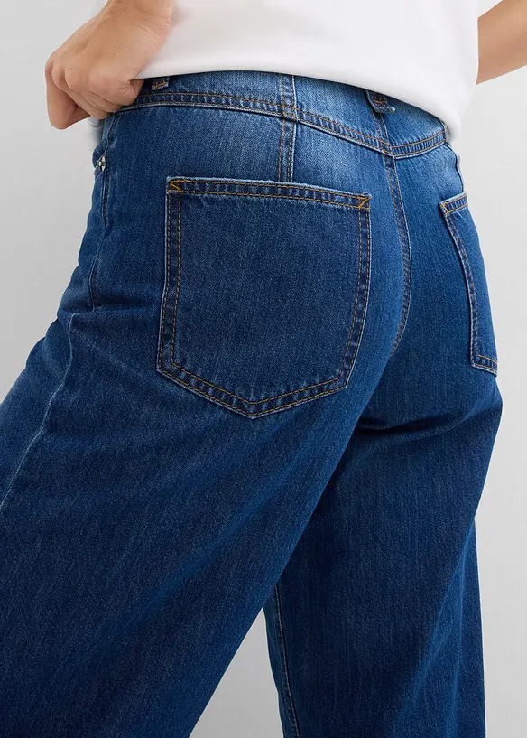 Jean baggy, taille mi-haute, doux, raccourci, bonprix