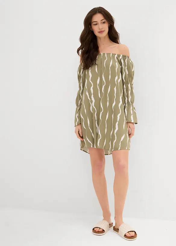 Robe col Bardot en viscose fluide, bonprix