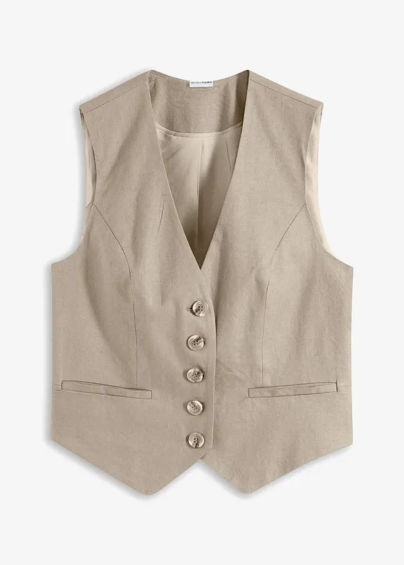Gilet sans manches en viscose mélangée fluide, bonprix