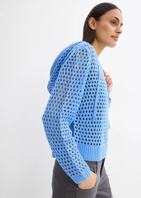Pull ajouré à capuche, bonprix