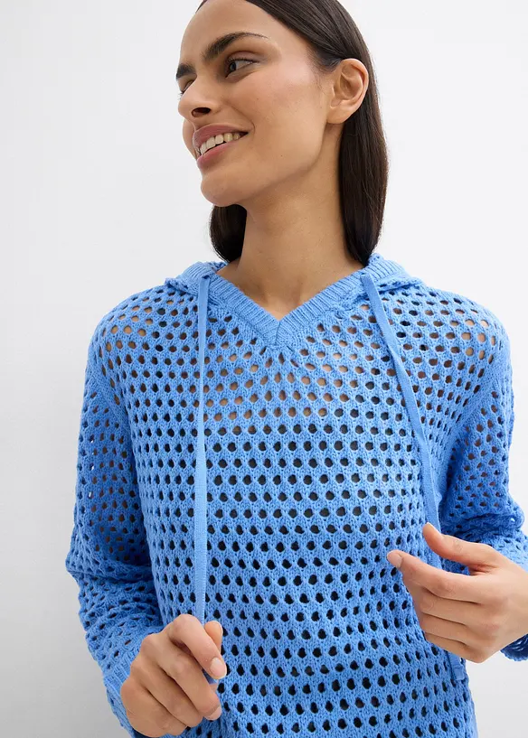 Pull ajouré à capuche, bonprix