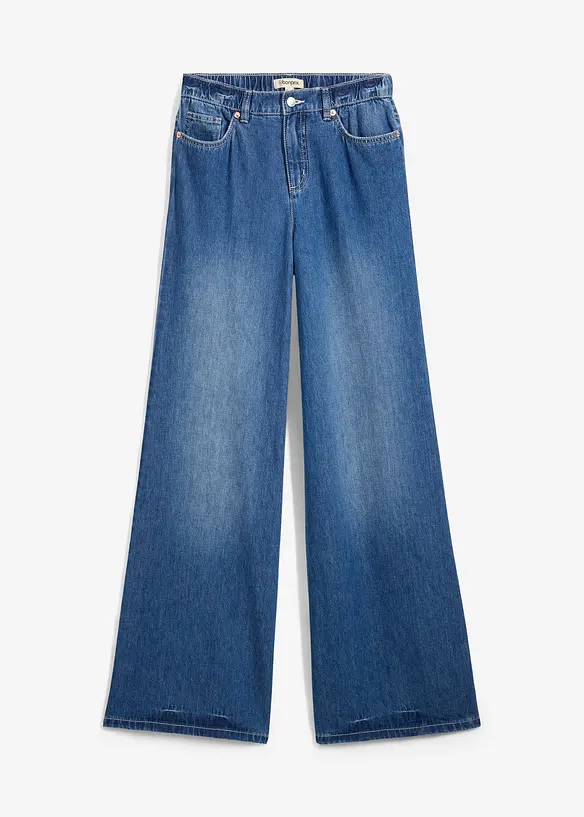 Jean large, taille haute et élastiquée, bonprix
