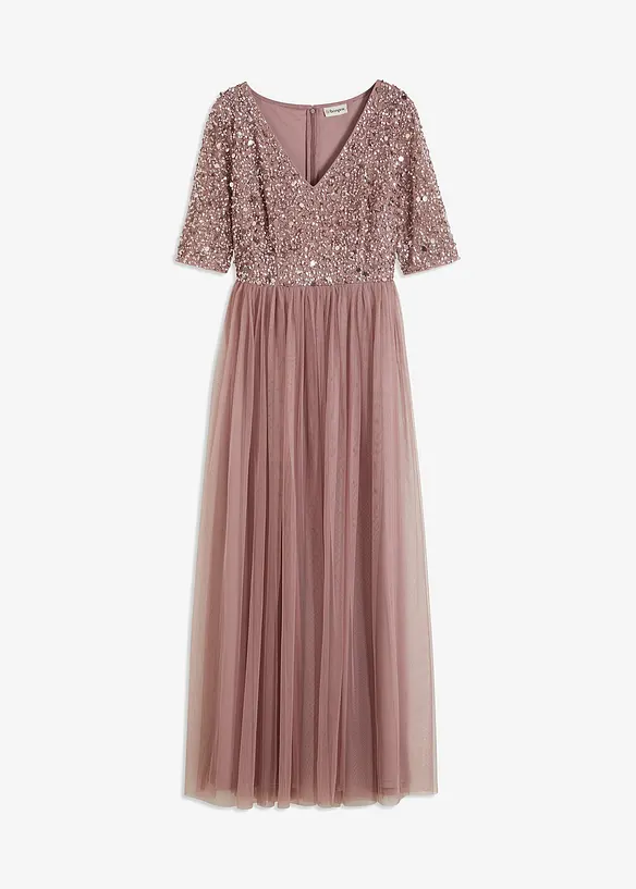 Robe longue avec haut brodé de sequins, bonprix
