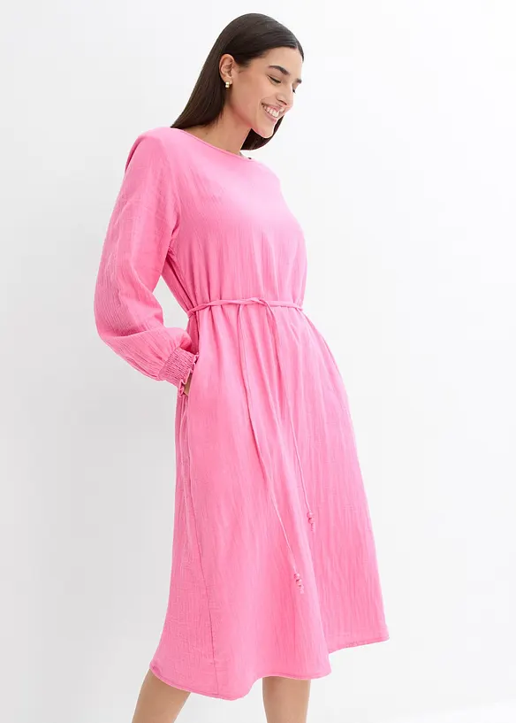 Robe en gaze de coton avec poches, bonprix