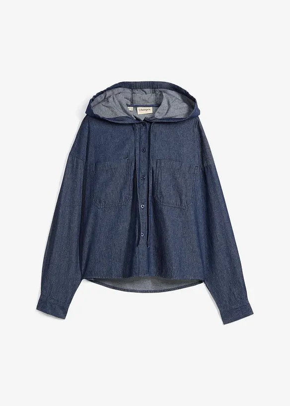 Chemisier en jean à capuche, bonprix