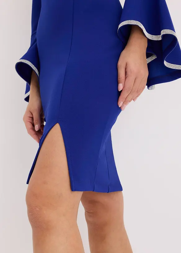 Robe col Bardot en crêpe texturé, bonprix