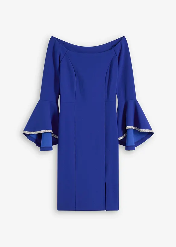 Robe col Bardot en crêpe texturé, bonprix