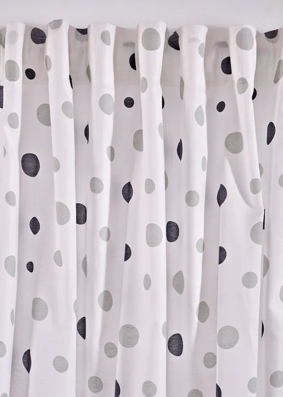 Voilage en polyester recyclé imprimé pois (1 pce), bonprix