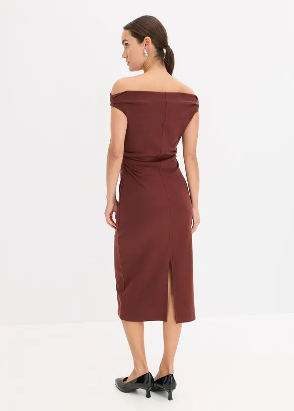Robe midi à encolure Bardot, bonprix