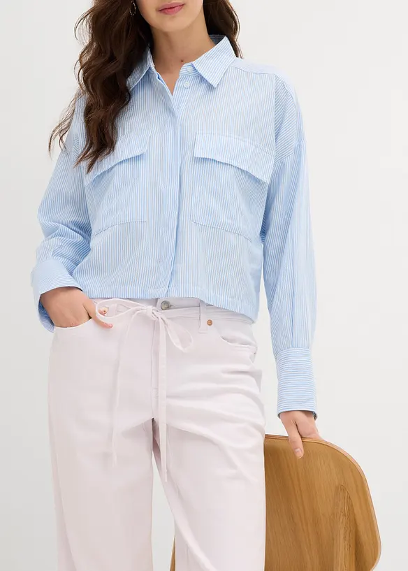 Jean large, taille mi-haute, ceinture, bonprix