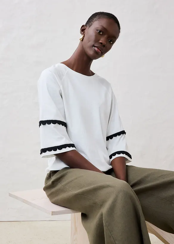 T-shirt avec soie, bonprix