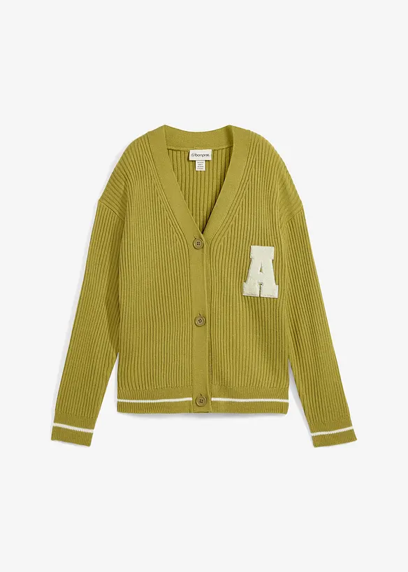 Gilet oversize en maille avec broderie, bonprix