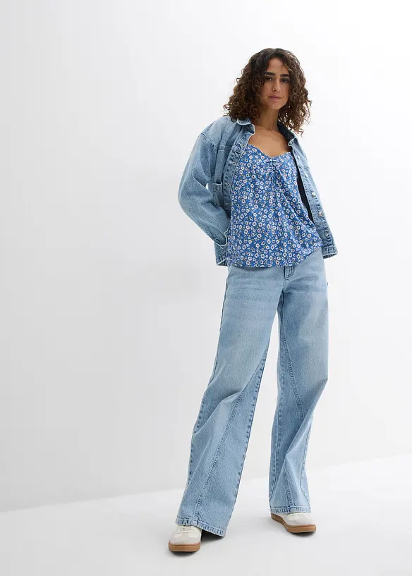 Top à fleurs en viscose fluide, bonprix