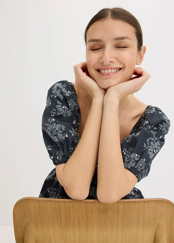 Robe midi à manches bouffantes, bonprix
