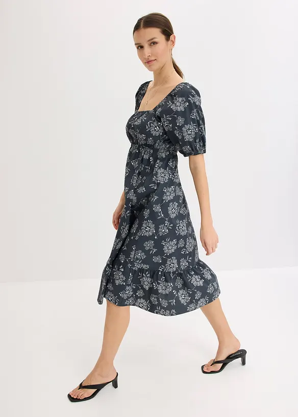 Robe midi à manches bouffantes, bonprix