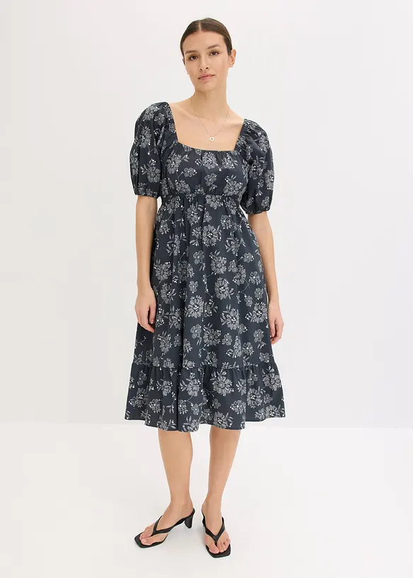 Robe midi à manches bouffantes, bonprix