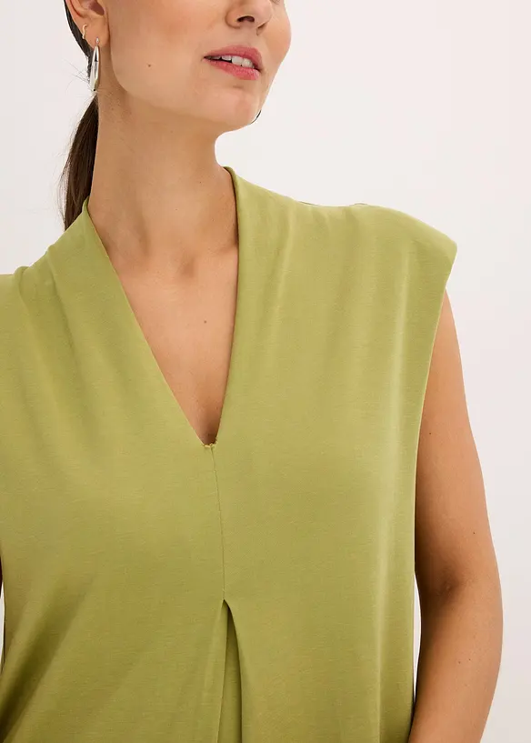 Robe en jersey piqué de viscose avec épaulettes, bonprix