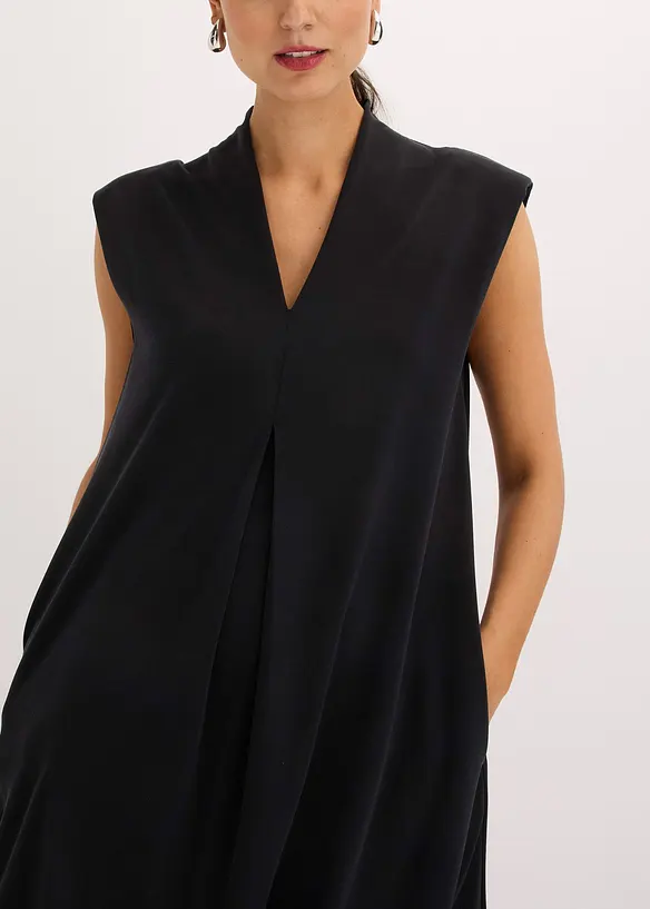 Robe en jersey piqué de viscose avec épaulettes, bonprix