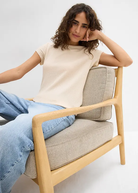 T-shirt en crêpe texturé, bonprix