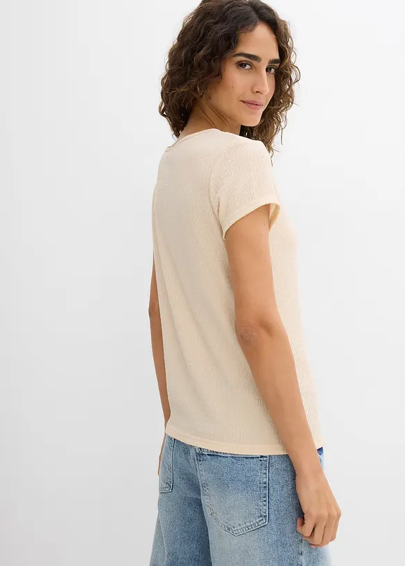T-shirt en crêpe texturé, bonprix