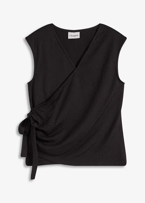 Haut esprit cache-cœur en jersey crêpe, bonprix