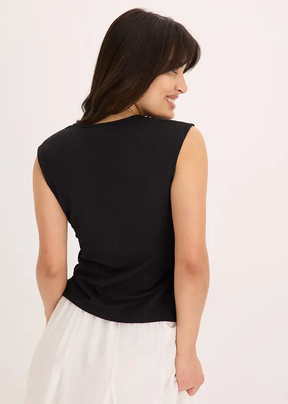 Haut esprit cache-cœur en jersey crêpe, bonprix
