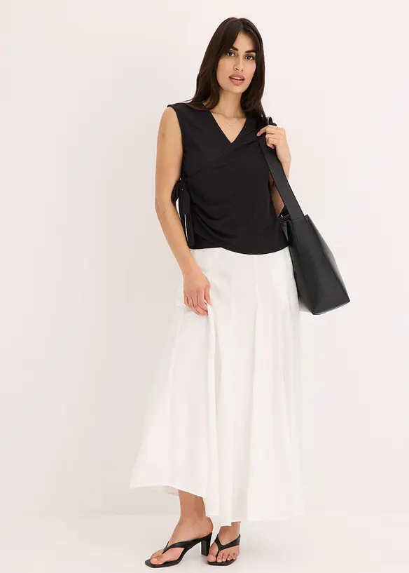 Haut esprit cache-cœur en jersey crêpe, bonprix