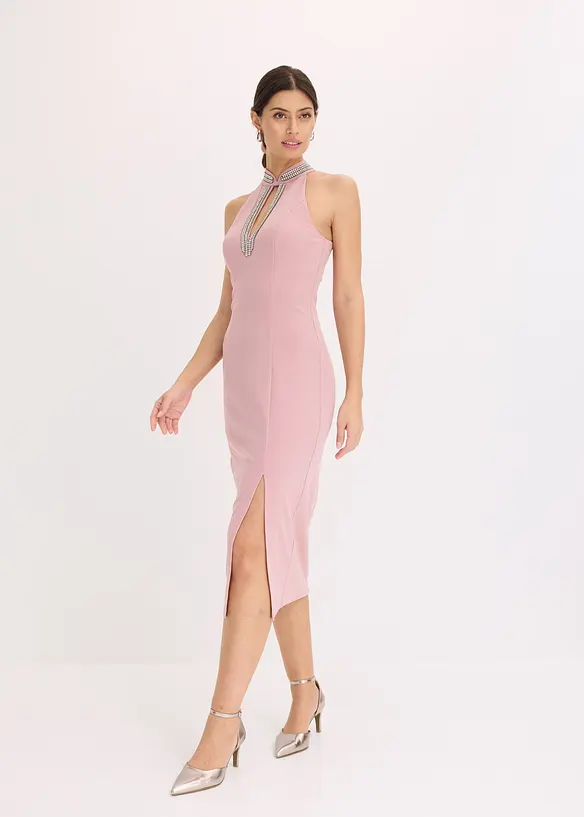 Robe midi en crêpe texturé, bonprix