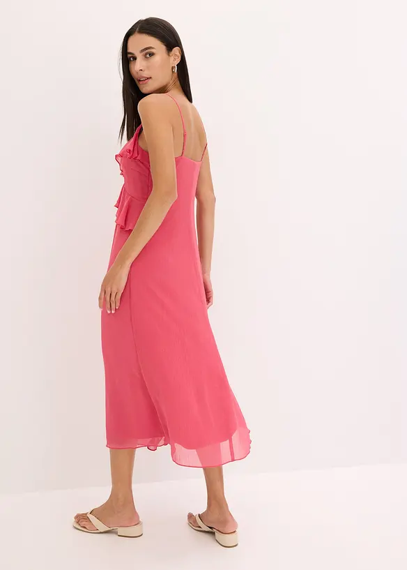Robe midi en crêpe à volants, bonprix