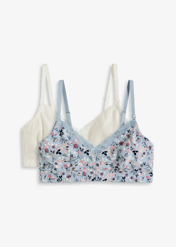 Lot de 2 soutiens-gorge d'allaitement sans armatures avec coton, bonprix
