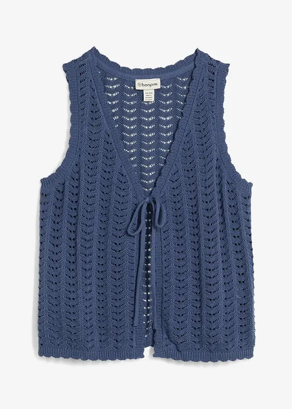 Gilet sans manches en maille ajourée, bonprix