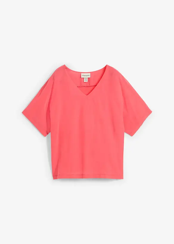 T-shirt avec soie et empiècement tissé, bonprix