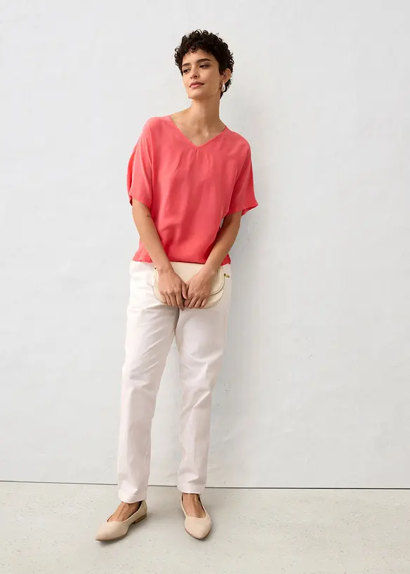 T-shirt avec soie et empiècement tissé, bonprix