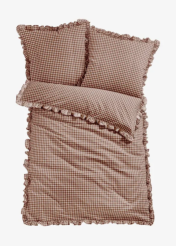 Parure de lit avec finitions volantées, bonprix