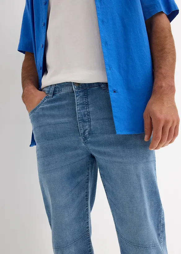 Bermuda long et léger en jean extensible, Regular, bonprix