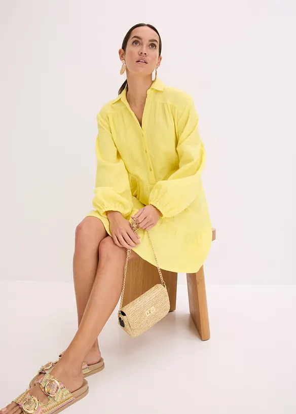 Robe courte étagée en gaze de coton, bonprix