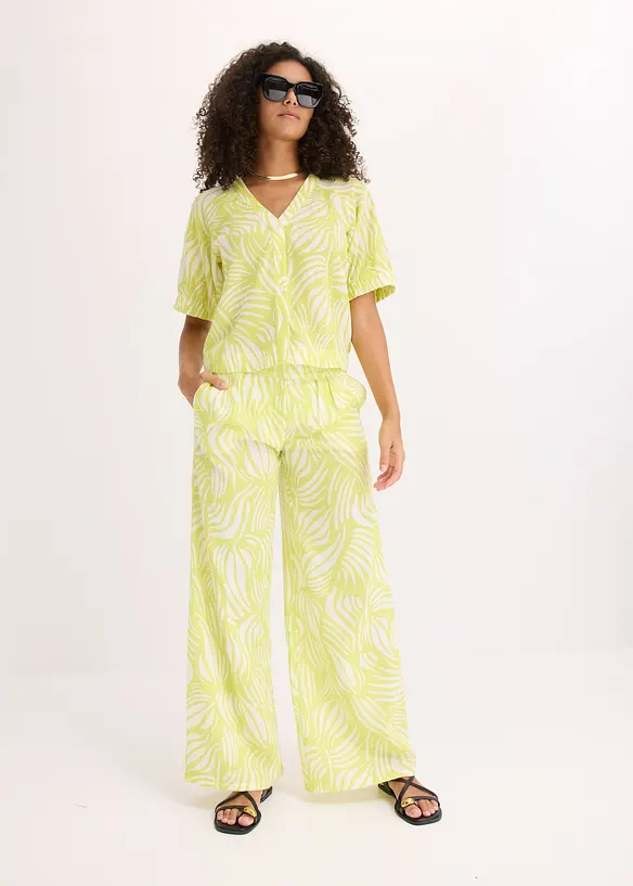 Pantalon palazzo à taille élastiquée, bonprix