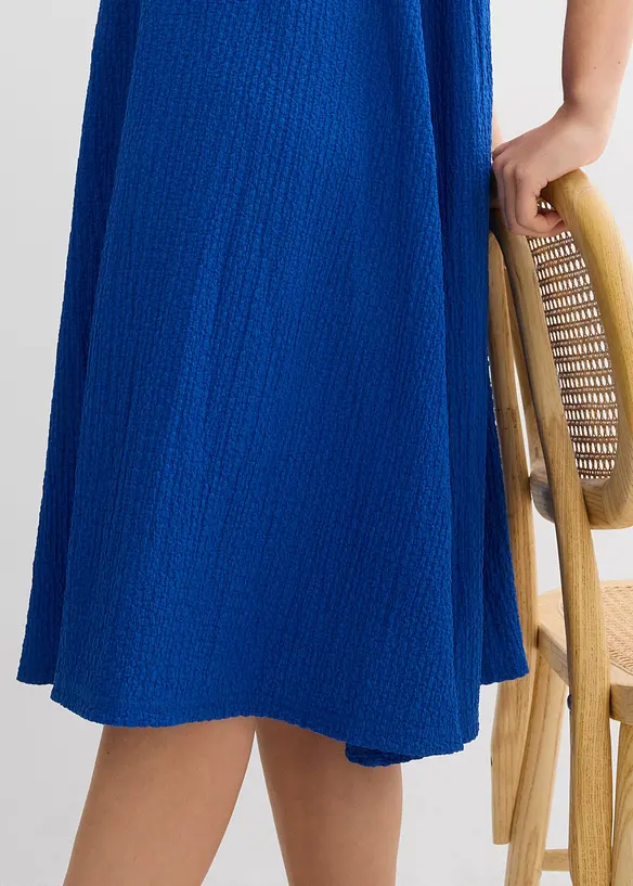 Robe en jersey crêpe gaufré, bonprix