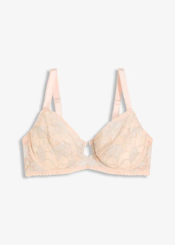 Soutien-gorge minimiseur à armatures et dentelle Lurex bicolore, bonprix