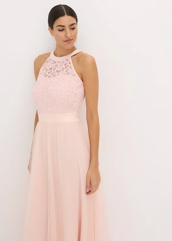 Robe longue avec dentelle et jupe en tulle, bonprix