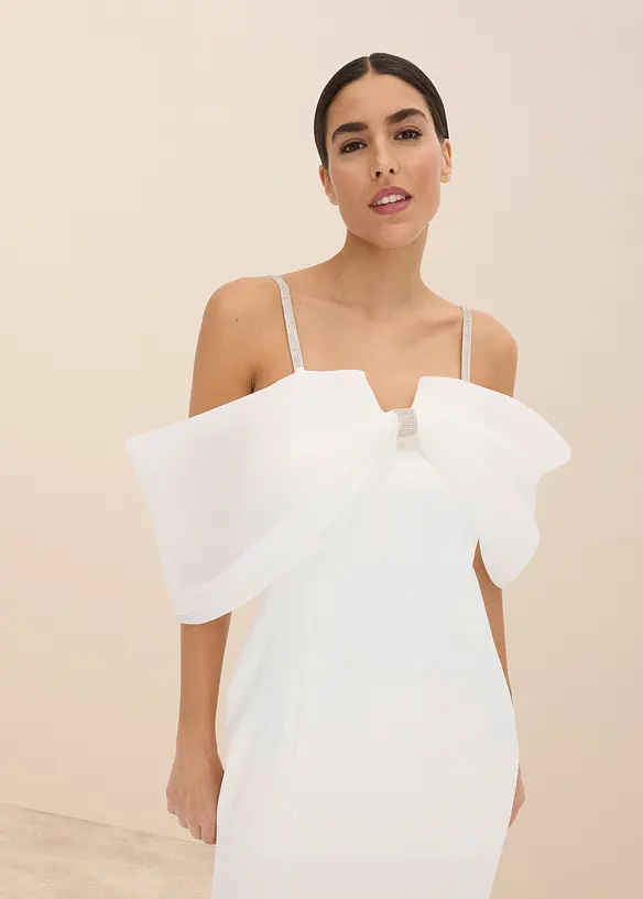 Robe de mariée en satin brillant orné de strass, bonprix